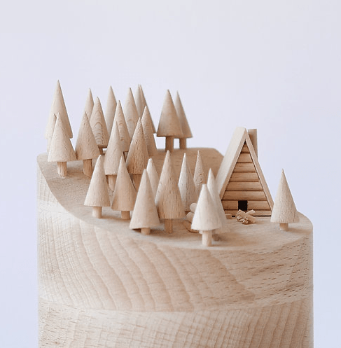 paysage cabane miniature en bois Thibaut Malet