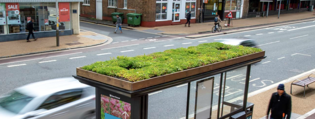 arrêt de bus végétalisé Leceister 